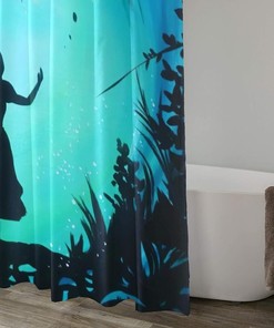 Cute Cartoon Shower Curtain In Blue For A Whimsical Bathroom