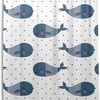 Cute Cartoon Whales Polka Dots Shower Curtain, Playful Bathroom Decor 