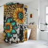 Cute Cheetah and Sunflower Shower Curtain for A Fun and Bold Bathroom Look