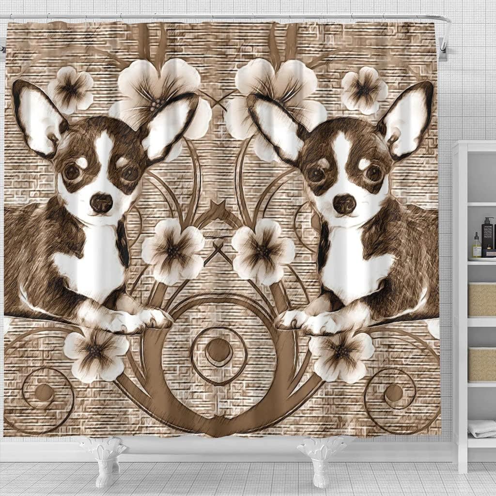 Cute Chihuahua Funny Animals Shower Curtain - Adorable Bathroom Decor For Pet Owners - Image 4