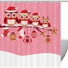 Cute Christmas Owls In The Snow Print Shower Curtain For Bathroom Decor