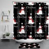 Cute Christmas Shower Curtain with Star and Snowflake Design