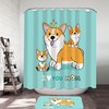 Cute Corgi Dog Family Shower Curtain for Pet Lovers