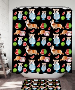 Cute Corgi Scenes Shower Curtain - Bring Laughs To Your Bathroom