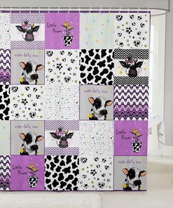 Cute Cow Print Shower Curtain for Farm Animal Bathroom Decor