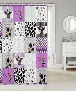 Cute Cow Print Shower Curtain for Farm Animal Bathroom Decor
