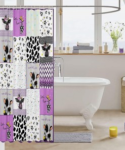 Cute Cow Print Shower Curtain for Farm Animal Bathroom Decor
