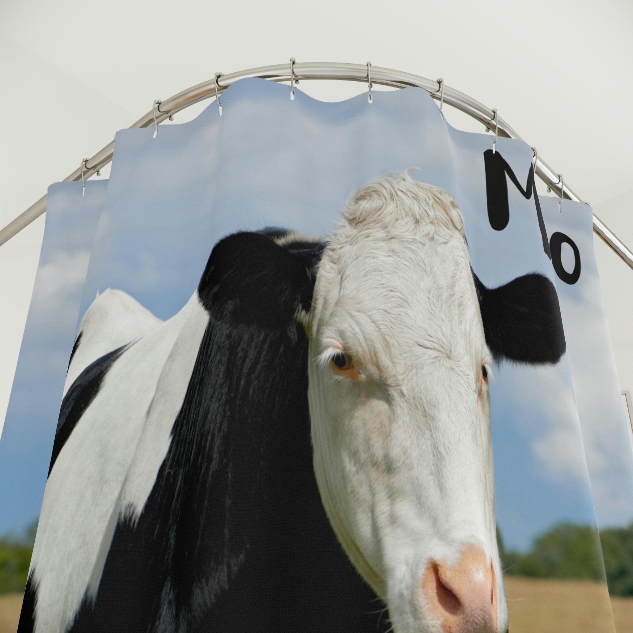 Cute Cow Shower Curtain: Farmhouse Animal Print for Quirky Bathroom Dcor