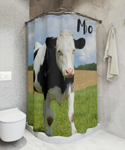 Cute Cow Shower Curtain: Farmhouse Animal Print for Quirky Bathroom Dcor