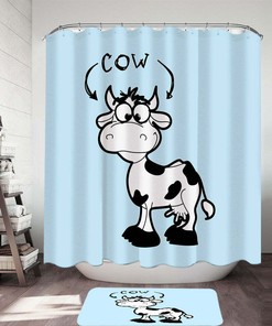 Cute Cow Shower Curtain- Unique and Decorative Animal-themed Bathroom Accessory