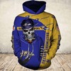 Cute Death All Over Print Baltimore Ravens Hoodie 3D Zip Hoodie Gift For Fans