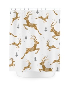 Cute Deer Bath Curtain For Farmhouse Style Christmas Bathroom Items And Country Holiday Curtains