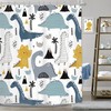 Cute Dinosaur Cartoon Graffiti Art Printed Waterproof Fabric Shower Curtain for Kids Bathroom Decor