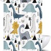 Cute Dinosaur Printed Kids Shower Curtain, Tree And Tropical Animal Cartoon Design - Waterproof And Fun