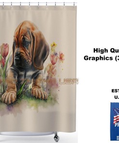 Cute Dog And Paws Shower Curtain