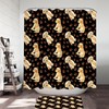 Cute Dog Paw And Labrador Puppy Bathroom Curtain