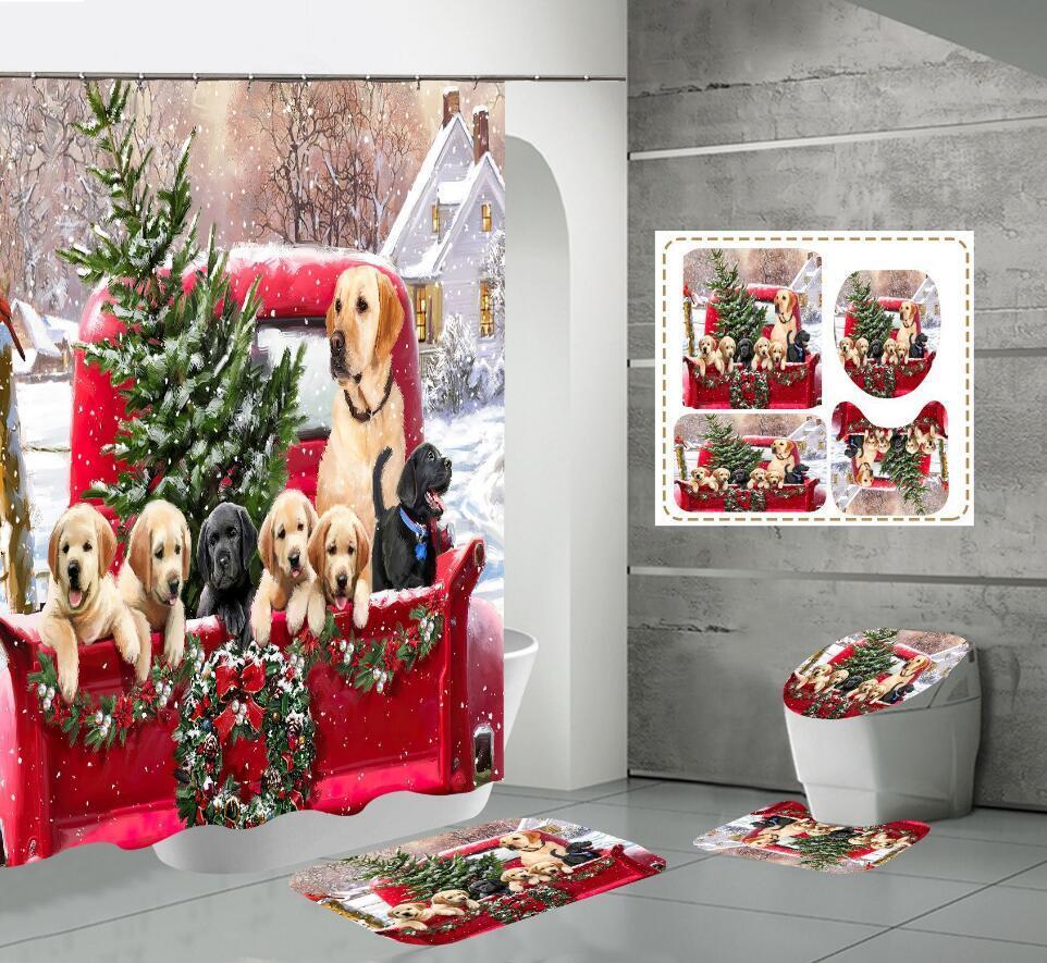 Cute Dog Printed Shower Curtain - Waterproof And Durable