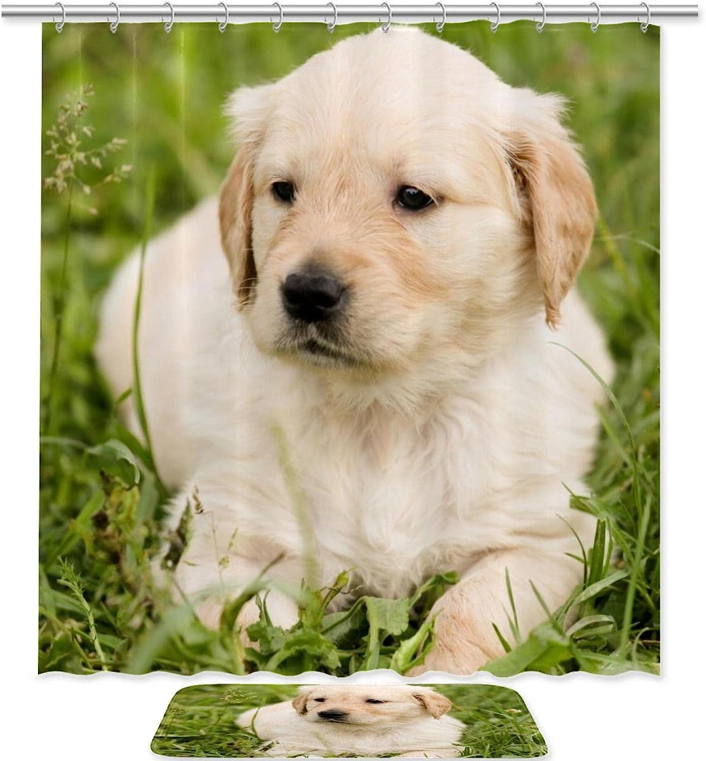 Cute Dog Shower Curtain - Colorful Bathroom Decor