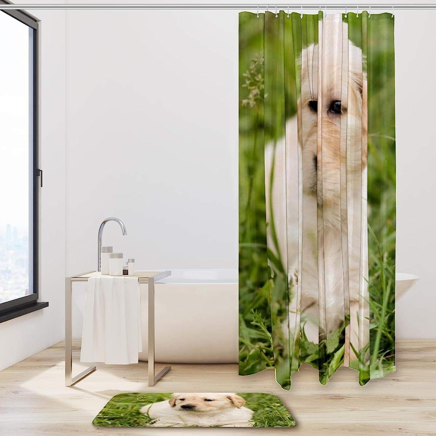 Cute Dog Shower Curtain - Colorful Bathroom Decor - Image 2