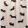 Cute Dogs Dachshunds Shower Curtain Bathroom Decor - Waterproof Fabric Bath Accessory by WELLDAY