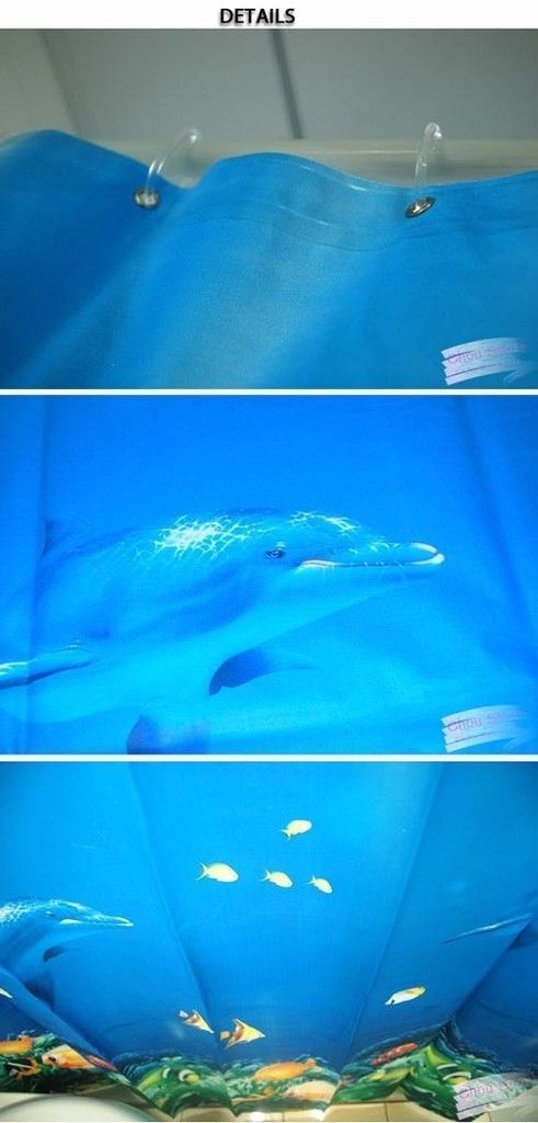 Cute Dolphin Fish In The Blue Ocean Shower Curtain For A Playful Bathroom - Image 2