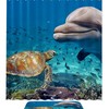 Cute Dolphin Sea Turtle Underwater Shower Curtain - Unique Bathroom Decor