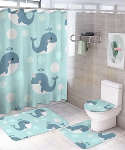 Cute Dolphin Shower Curtain for Bathroom - Elegant and Unique Bathroom Shower Curtain Ideas