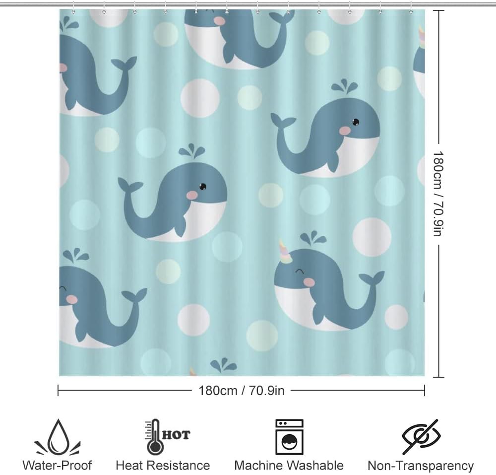 Cute Dolphin Shower Curtain for Bathroom - Elegant and Unique Bathroom Shower Curtain Ideas