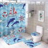 Cute Dolphin and Friends Shower Curtain for Bathroom - Animal Shower Curtain Decor Ideas for Kids
