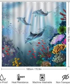 Cute Dolphins Shower Curtain for Bathroom - Cute Shower Curtain Ideas for Mental Peace