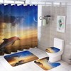 Cute Dolphins in Blue Sea Shower Curtain for Bathroom - Kids Bathroom Shower Curtain with Blue Ocean Theme