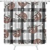 Cute Doodle Sloth Seamless Pattern Sloth Shower Curtain for Bathroom Showers Decor