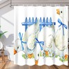 Cute Duck Fence Fabric Shower Curtain, Quick-Drying Modern Bath Curtain for Bathroom Decoration 