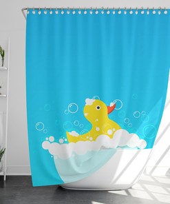 Cute Duck Shower Curtain - Modern Waterproof Bathroom Decor