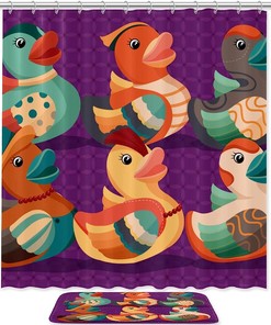 Cute Duck Shower Curtain - Playful Animal Bathroom Decor for Kids Bathroom