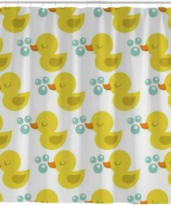 Cute Duck Shower Curtain - Waterproof Bath Accessory For Kids Bathroom