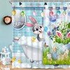 Cute Easter Bunny And Eggs Shower Curtain For Festive Bathroom Decor