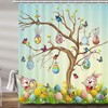 Cute Easter Bunny Rabbit Spring Shower Curtain, Restroom Decor Accessory