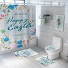 Cute Easter Eggs Rabbit Flower Shower Curtain Set