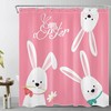 Cute Easter Rabbit Shower Curtain for Spring Pink Bathtub Home Decor in Happy Easter