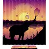 Cute Elephant Blowing Bubbles - Adorable Waterproof Shower Curtain