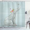 Cute Elephant Nursery Shower Curtain With Mouse Friends Print For Your Bathroom