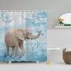 Cute Elephant Picture Decoration Shower Curtain For Animal Lovers 
