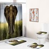 Cute Elephant Shower Curtain With Animal Print Design For Your Bathroom