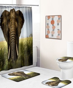 Cute Elephant Shower Curtain With Animal Print Design For Your Bathroom