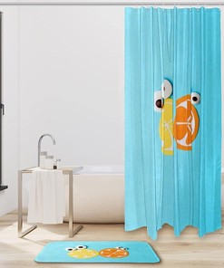Cute Eyes Fruit Shower Curtain for Summer Bathroom