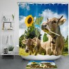Cute Farmhouse Funny Cow Sunflower Shower Curtain For Bathroom 