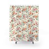 Cute Floral Botanical Birds Shower Curtain, Waterproof Fabric, Home Decor Gift