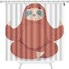 Cute Floral Brown Sloth Shower Curtain For A Relaxing Bathroom 