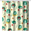 Cute Forest Mushroom Leaves Frogs Print Shower Curtain for Bathroom 